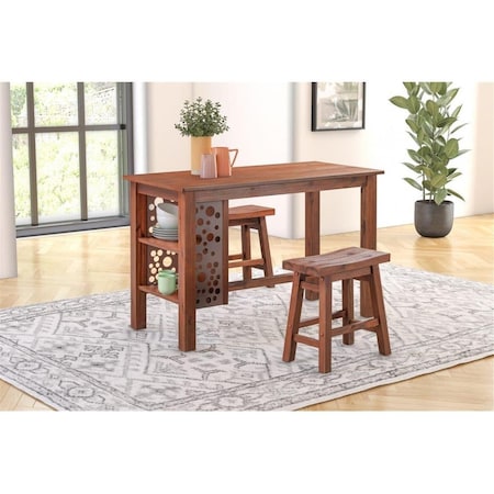 Boraam Brittany Rectangular Dining Table, Chestnut Wire Brush 75330